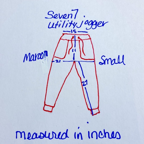 Seven7 Utility Joggers. Maroon. Like New. Size Small. - Picture 8 of 9